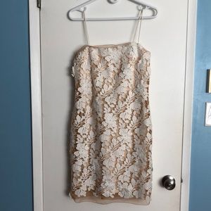 NWOT BHLDN white floral and nude cocktail dress